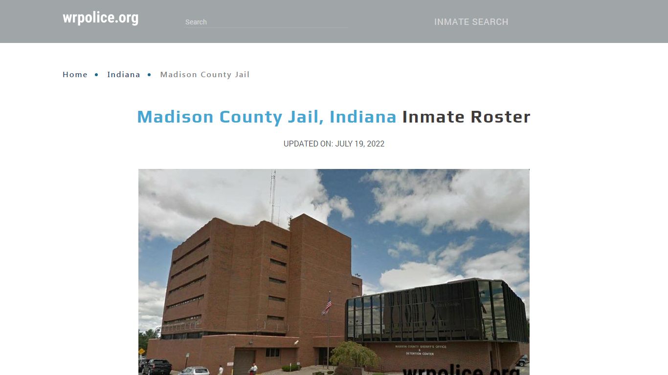 Madison County Jail, Indiana - Inmate Locator