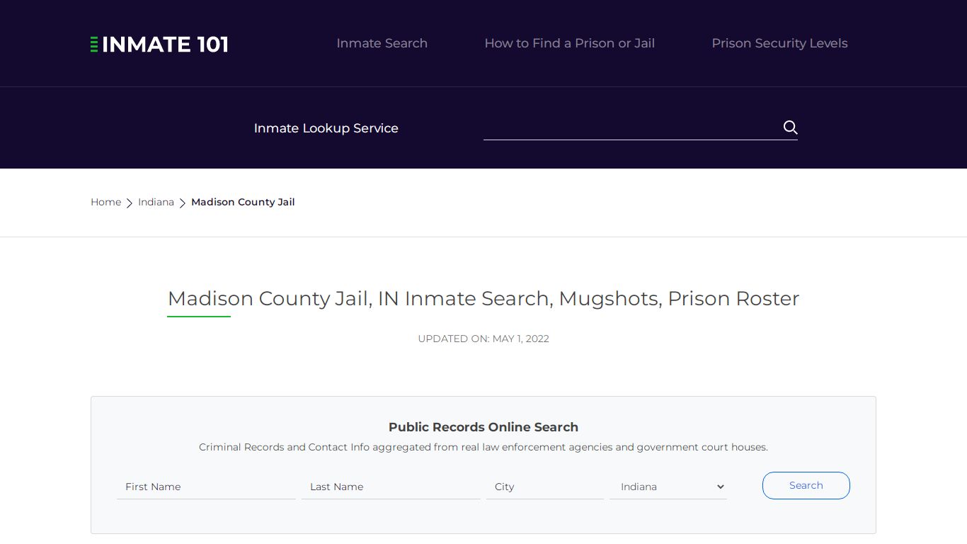 Madison County Jail, IN Inmate Search, Mugshots, Prison ...