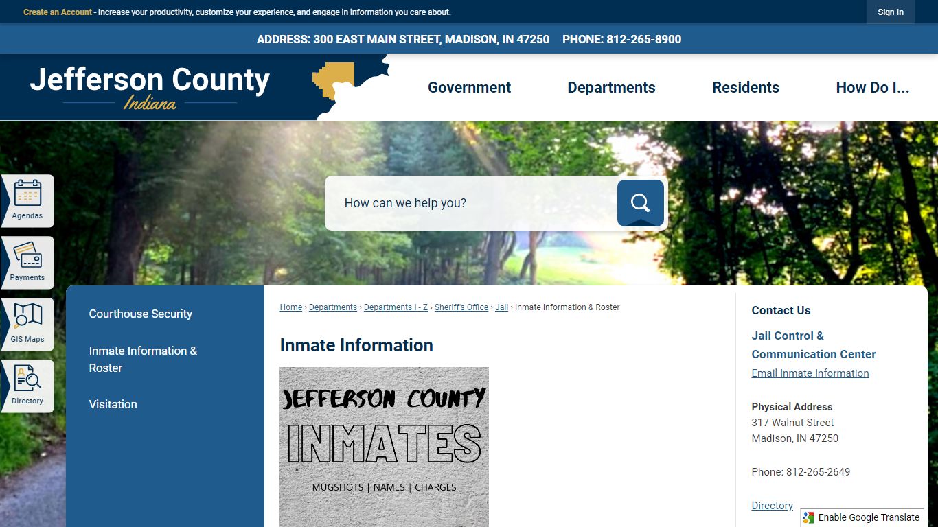 Inmate Information | Jefferson County, IN - Indiana